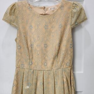 Yellow and Blue Lace Dress